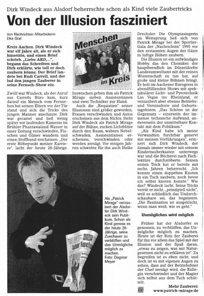 Zeitungsartikel Zauberkunst Düsseldorf